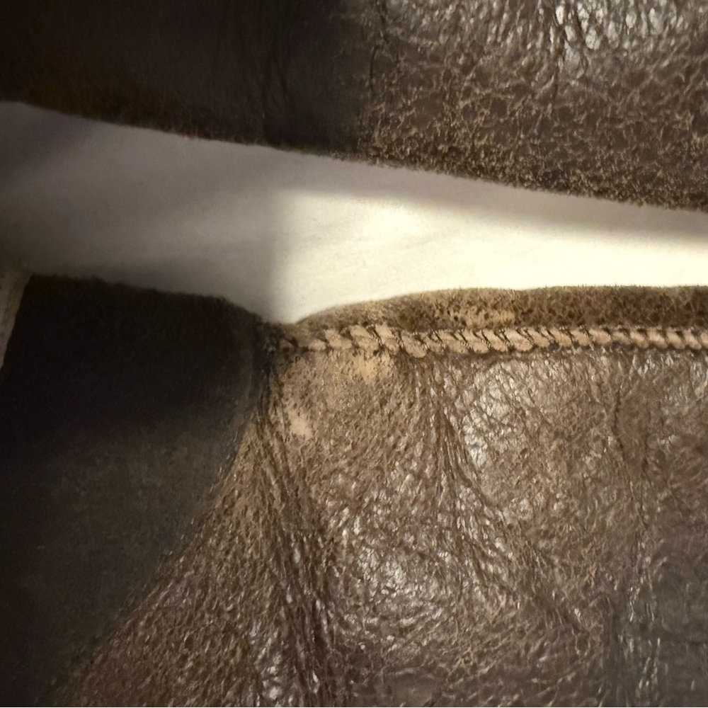 UGG Dark Brown classic tall bomber Leather Boots size 10W - Picture 7 of 13